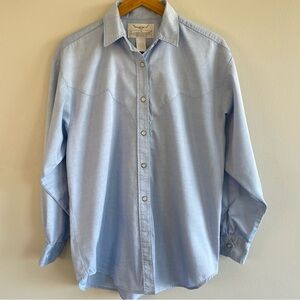 Longhorn By Niver Western Wear Women's Long Sleeve Button Down Blue Size Small